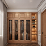 Không gian phòng thay đồ tiện nghi trong phòng ngủ của nhà ống