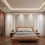 Phòng ngủ mang phong cách mộc mạc trong thiết kế nhà ống Tân cổ điển tại Bắc Ninh