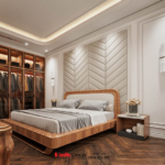 Chất gỗ tạo cảm giác ấm áp, dễ chịu cho không gian thư giãn của gia đình