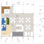 Mặt bằng tầng 1 cải tạo khách sạn mini 5 tầng