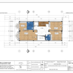 Mặt bằng tầng 3 nhà ống Tân cổ điển 4 tầng 1 tum tại Sài Gòn
