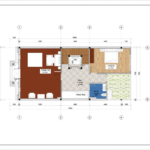 Mặt bằng tầng 4 trong thiết kế nhà ống 5 tầng tại Bắc Ninh