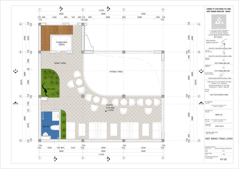 Mặt bằng tầng lửng cải tạo khách sạn mini tại Quảng Ninh