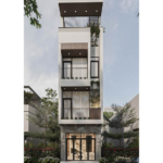 Mặt tiền thiết kế tinh giản của nhà ống Hiện đại 4 tầng