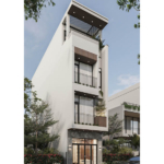 Yếu tố cây xanh được bố trí phù hợp trên mặt tiền nhằm tạo điểm nhấn cho không gian.