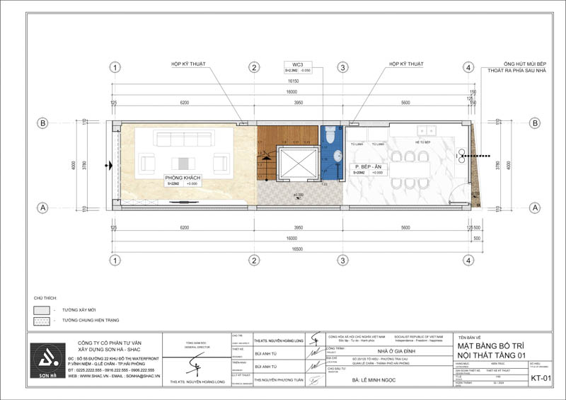 Nhà ống Hiện đại 4 tầng – Tổ ấm mơ ước cho cả gia đình 21 Mặt bằng tầng 1 nhà ống Hiện đại 4 tầng 64m2