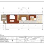 Mặt bằng tầng 4 nhà ống Hiện đại 64m2 tại Hải Dương.