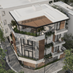 Ngôi nhà nằm ở vị trí lô góc, thuận lợi cho công việc kinh doanh của gia đình.