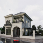 Biệt thự được thiết kế với các chi tiết Tân cổ điển tối giản