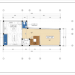 Mặt bằng tầng 1 nhà ống kinh doanh 3 tầng phong cách Indochine