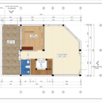 Mặt bằng tầng 1 nhà ống kinh doanh 4 tầng Hiện đại