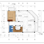Mặt bằng tầng 2 nhà ống kinh doanh 4 tầng Hiện đại