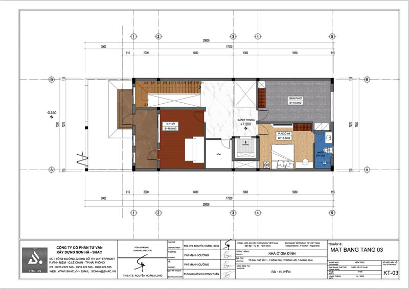 Sunshine Villa: Biệt thự Địa Trung Hải 3 tầng tràn ánh nắng 17 Mặt bằng tầng 3 của biệt thự Địa Trung Hải 3 tầng tại Gia Lai