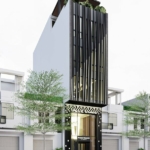 Cảnh quan xanh được thiết kế tối ưu ở phía trước mặt tiền và tầng thượng của nhà phố kinh doanh