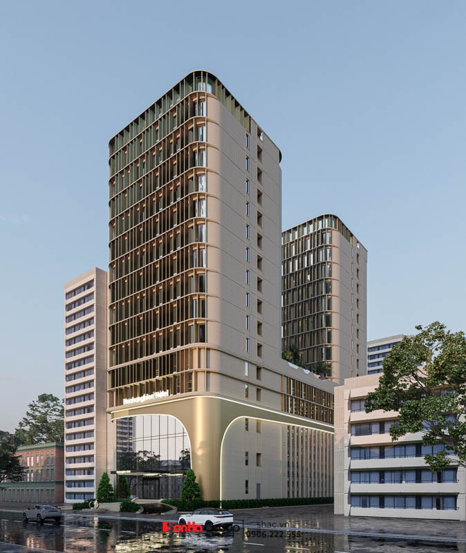 Sơn Hà Group Bật Mí Công Thức Thiết Kế Khách Sạn Hiện Đại Sinh Lời Cao 11 Mặt tiền Hiện đại của khách sạn 5 sao tại Thanh Hóa