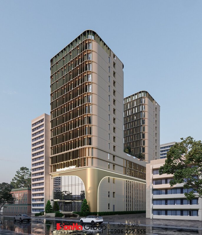 Thiết kế kiến trúc khách sạn đẹp, thu hút của khách sạn 3 sao ở Thanh Hóa