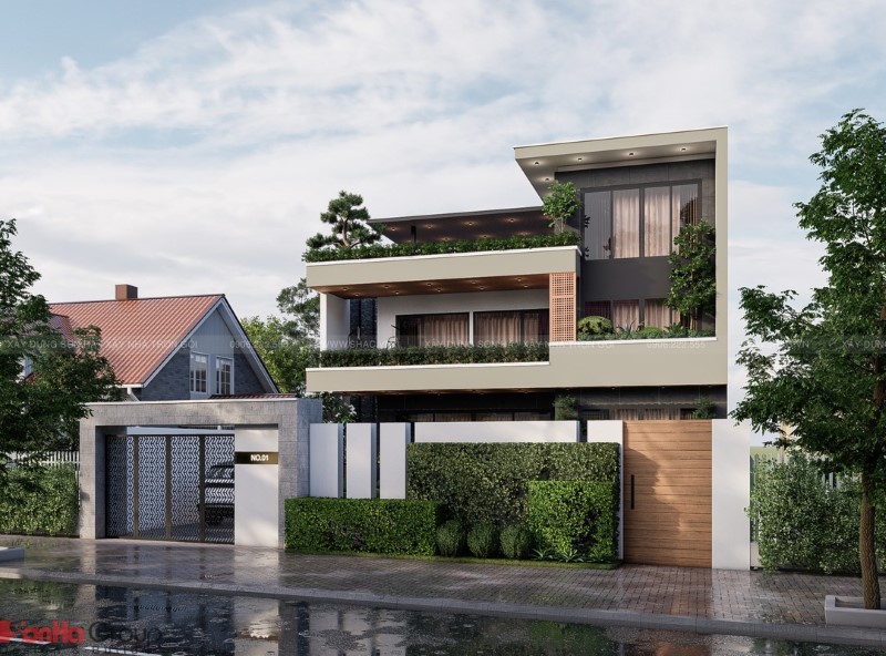 Quy hoạch mặt bằng xây dựng công trình trước thi công biệt thự 2 tầng