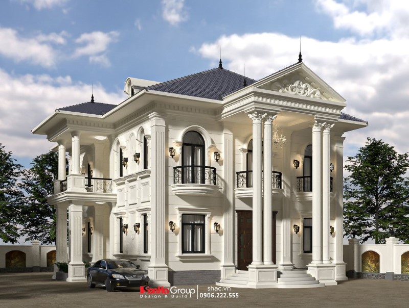 Thi công biệt thự 2 tầng 150m2 phong cách tân cổ điển thanh lịch