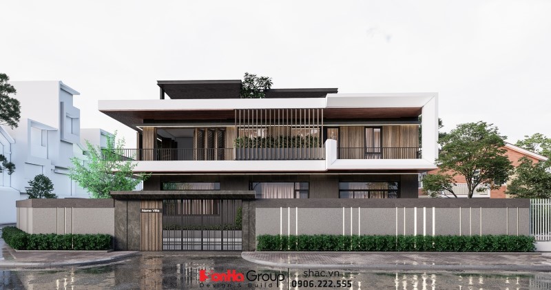 Xây nhà biệt thự 2 tầng 150m2 sử dụng chất liệu gần gũi với thiên nhiên