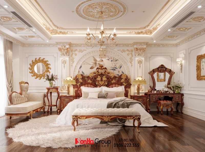 Sơn Hà Group: Công ty thiết kế thi công nội thất biệt thự uy tín với hàng ngàn mẫu thiết kế đẹp, đẳng cấp 10 Phòng ngủ cổ điển đậm phong cách hoàng gia châu Âu