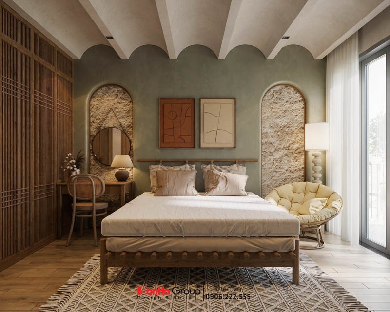 Sơn Hà Group: Công ty thiết kế thi công nội thất biệt thự uy tín với hàng ngàn mẫu thiết kế đẹp, đẳng cấp 24 Phòng ngủ phong cách thô mộc thoáng sáng, bình yên