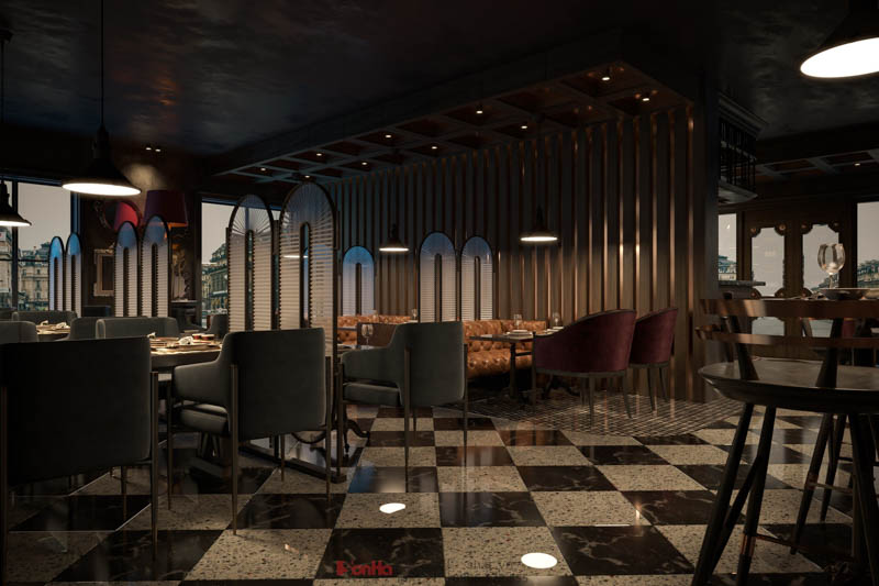 Thiết kế nội thất nhà hàng mang đậm phong cách tân cổ điển châu Âu