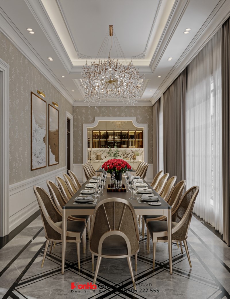Sơn Hà Group: Công ty thiết kế thi công nội thất biệt thự uy tín với hàng ngàn mẫu thiết kế đẹp, đẳng cấp 16 Thiết kế thi công nội thất phòng bếp phong cách tân cổ điển tinh tế