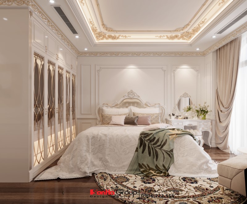 Sơn Hà Group: Công ty thiết kế thi công nội thất biệt thự uy tín với hàng ngàn mẫu thiết kế đẹp, đẳng cấp 11 Thiết kế thi công nội thất phòng ngủ cổ điển trang nhã cho con gái