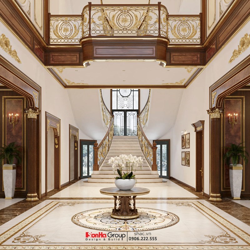 Sơn Hà Group: Công ty thiết kế thi công nội thất biệt thự uy tín với hàng ngàn mẫu thiết kế đẹp, đẳng cấp 14 Thiết kế thi công sảnh chính phong cách tân cổ điển tinh tế