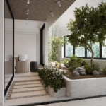 Cây xanh được đặt trong nhà, góp phần cải thiện chất lượng không khí và tạo điểm nhấn cho không gian