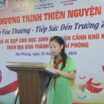 Đại diện học sinh phát biểu trong chương trình