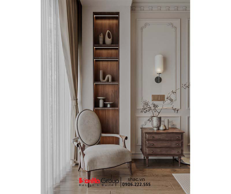 Góc thư giãn được bố trí phù hợp trong không gian phòng ngủ