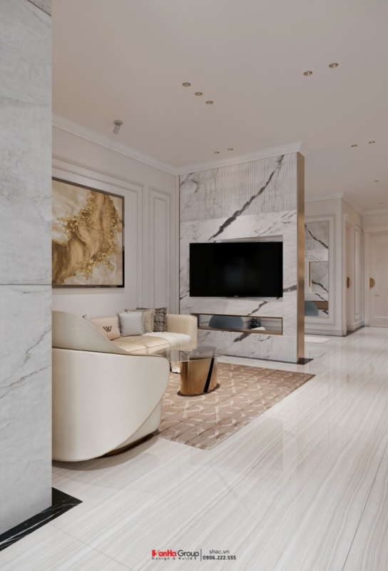 Không gian sinh hoạt chung tại tầng 2 nhà ở kết hợp kinh doanh