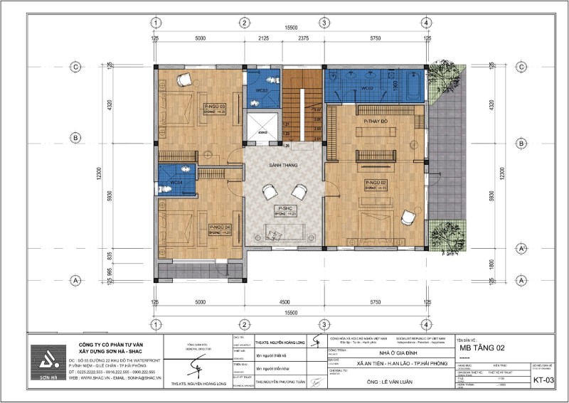 Mặt bằng tầng 2 biệt thự hiện đại 500m2 rộng thoáng tại Hải Phòng