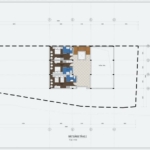 Mặt bằng tầng 2 của mẫu thiết kế khách sạn mini trên sườn núi