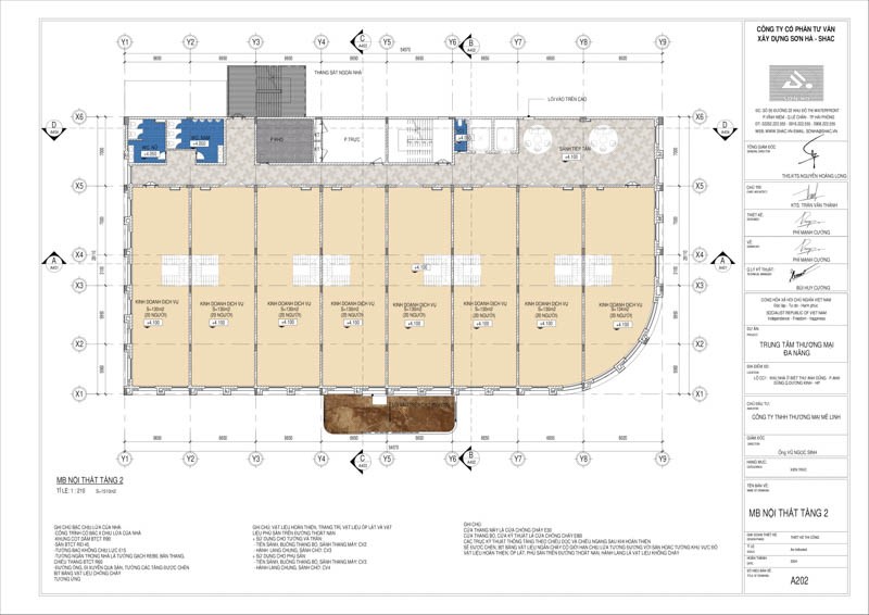 Mặt bằng tầng 2 dự án thiết kế trung tâm thương mại tại Hải Phòng