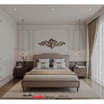 Phòng ngủ tân cổ điển thanh lịch với thiết kế tối giản trong nhà ở kết hợp kinh doanh tại Hà Nội
