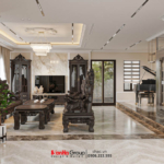 Biệt thự 4 tầng hiện đại tiện nghi, thoáng sáng cho gia đình trong thành phố