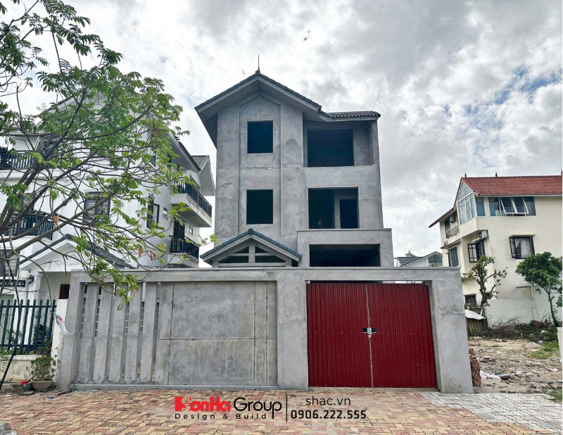 Biệt thự song lập kết hợp kinh doanh được Sơn Hà Group hoàn thiện phần thô tại Hải Phòng