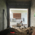 Các hạng mục xây thô đang được hoàn thiện cho biệt thự song lập kết hợp kinh doanh tại Hải Phòng