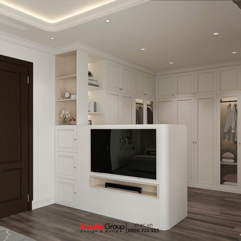 Căn phòng được phân chia công năng hợp lý, tiện nghi mà không khiến không gian bị ngợp