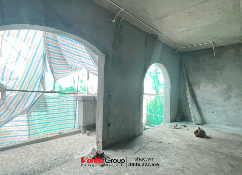 Hình ảnh thực tế biệt thự 4 tầng đẹp đang được thực hiện tại Hải Phòng