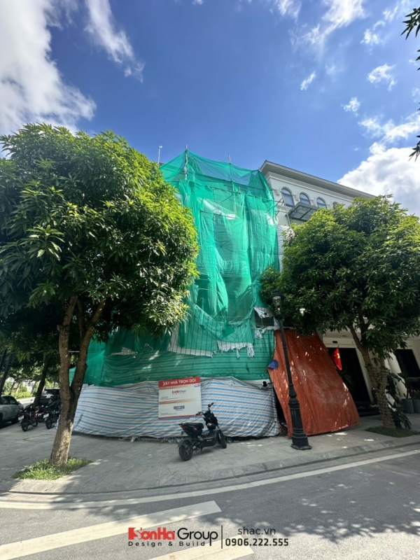 Hình ảnh thực tế thi công biệt thự 4 tầng hiện đại tại Hải Phòng