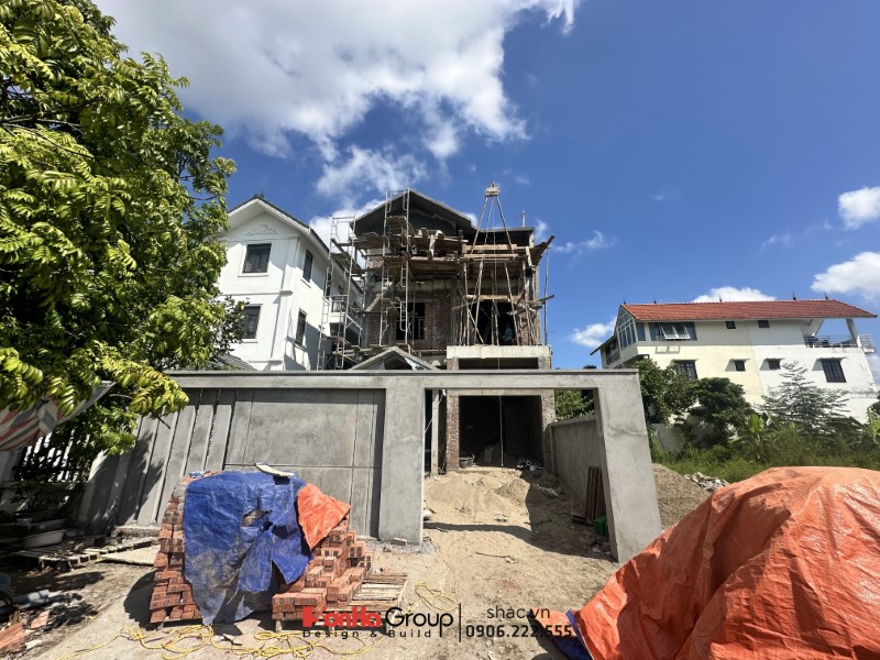 Hình ảnh thực tế thi công biệt thự song lập 90m2 tại Hải Phòng