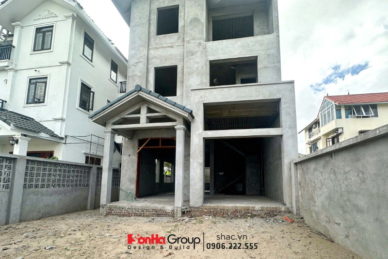 Hình ảnh thực tế xây dựng biệt thự song lập 3 tầng tại Hải Phòng