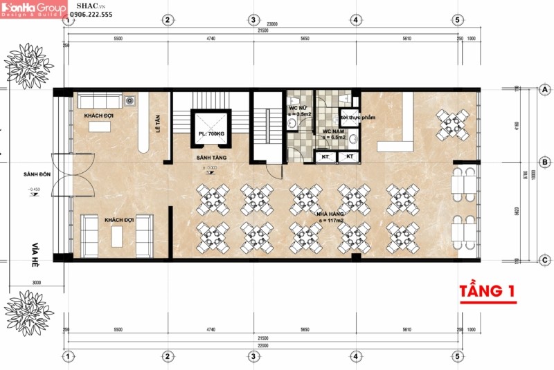 Mặt bằng khách sạn mini 220m2 tối ưu hiệu quả kinh doanh cho chủ đầu tư tại Hải Phòng