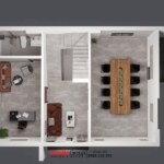 Mặt bằng tầng 2 của biệt thự song lập tại Hải Phòng