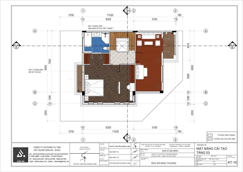 Căn biệt thự 4 tầng lưu giữ những khoảnh khắc chậm trôi của thời gian 56 Mặt bằng tầng 3 trong biệt thự 4 tầng tân cổ điển tại Hải Phòng