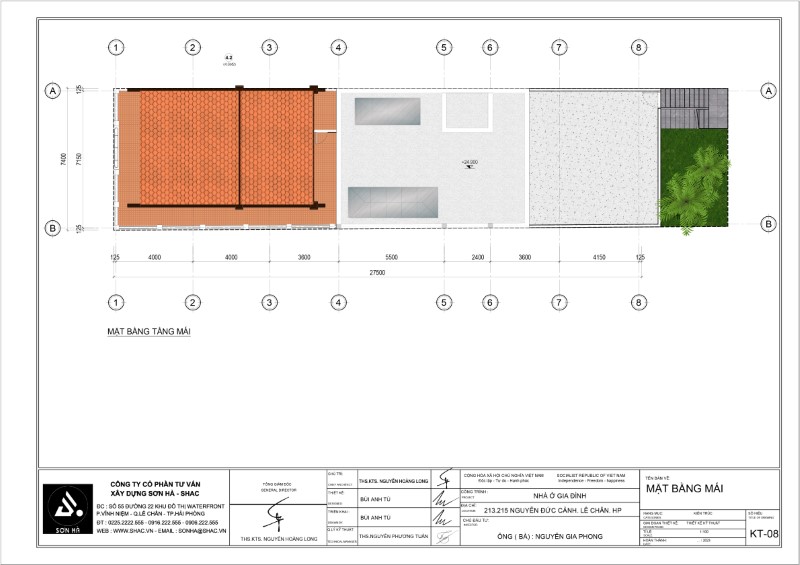 Mặt bằng tầng mái của nhà phố kinh doanh tại Hải Phòng