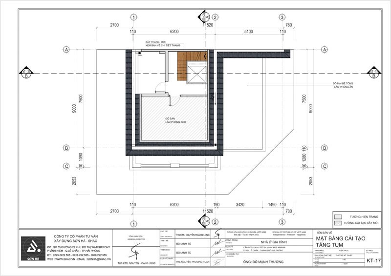 Căn biệt thự 4 tầng lưu giữ những khoảnh khắc chậm trôi của thời gian 64 Mặt bằng tầng tum trong biệt thự 4 tầng tân cổ điển tại Hải Phòng